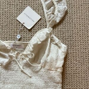 HELLO MOLLY girlie white top